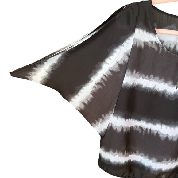 Converse One Star Womens Sheer Top Size M Black Tie Dye Punk Grunge Emo Rocker - Picture 4 of 8